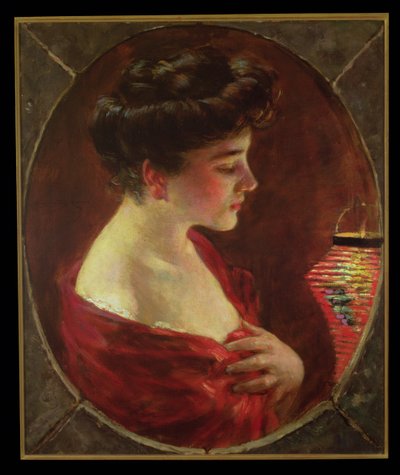 Woman with Japanese Lantern by James Carroll Beckwith